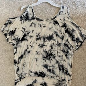 Tie Dye Cold Shoulder Shirt